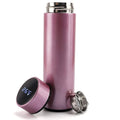 350ml/500ml Portable Smart LCD Touch Screen Stainless Steel Vacuum Infuser Water Bottle 12-24hr Thermal Insulation Back School