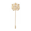 Daili Gold Vintage Heraldic Brooch Exquisite Long-handled Brooch Handmade Lapel Pin Brooch Pearl Lapel Pins for Unisex