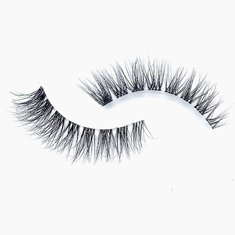 Clear Band Strip Lashes Private Label Eye Lashes Wholesale Natural Handmade 3D Mink Lashes