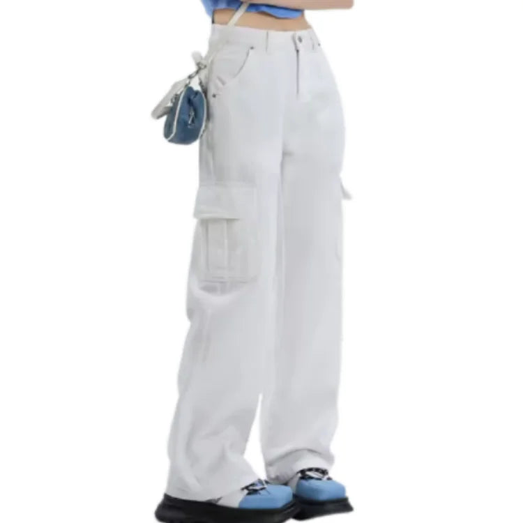 High Quality Long Women's Work Trousers Casual Jeans Cargo Pants Zipper Fly Closure Windproof Woven Technics for Spring Season