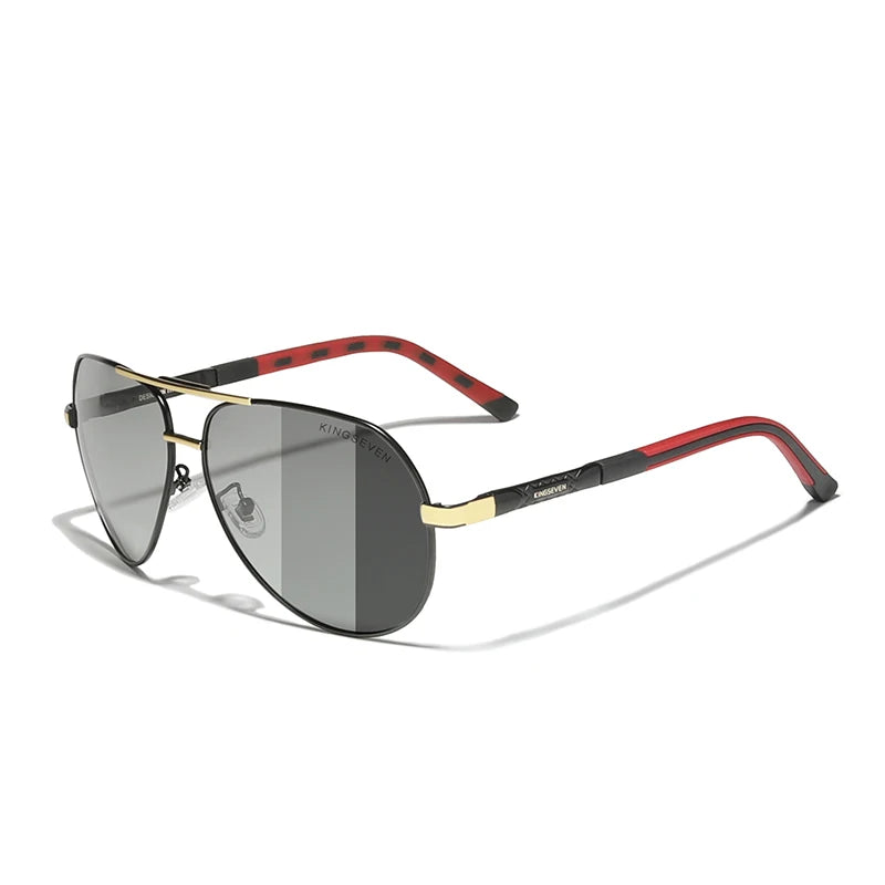 For KINGSEVEN 2023 Vintage Photochromic Aluminum Polarized Sunglasses Men's and Women's Sun Glasses Driving Eyewear in 725 Color