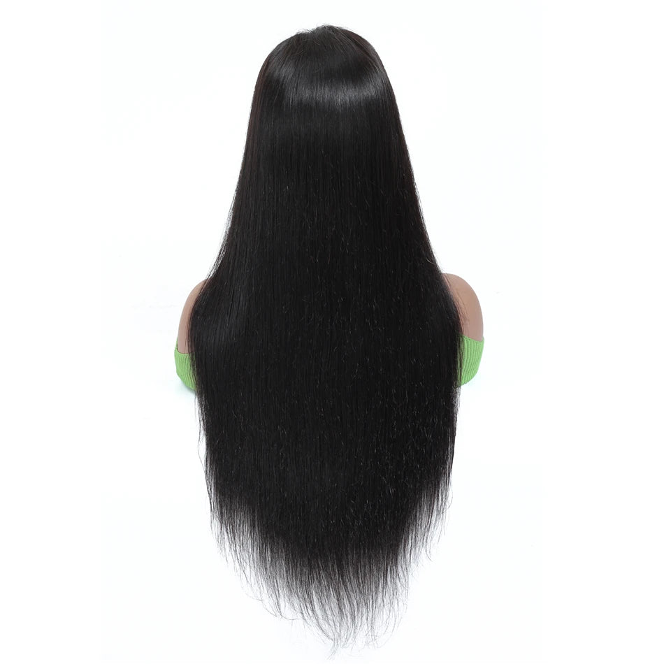 YesWigs Natural Human Hair Wigs 1b Color Straight Wave Brazilian Human Hair Lace Front Wig 4x4 Lace Closure Wigs for Black Women