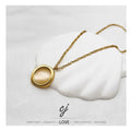 Carline Fashion Jewelry Cats Eye Stone Trendy Stainless Steel Link Chain 18K Gold Plated Pendant Necklace Custom for Women Girls