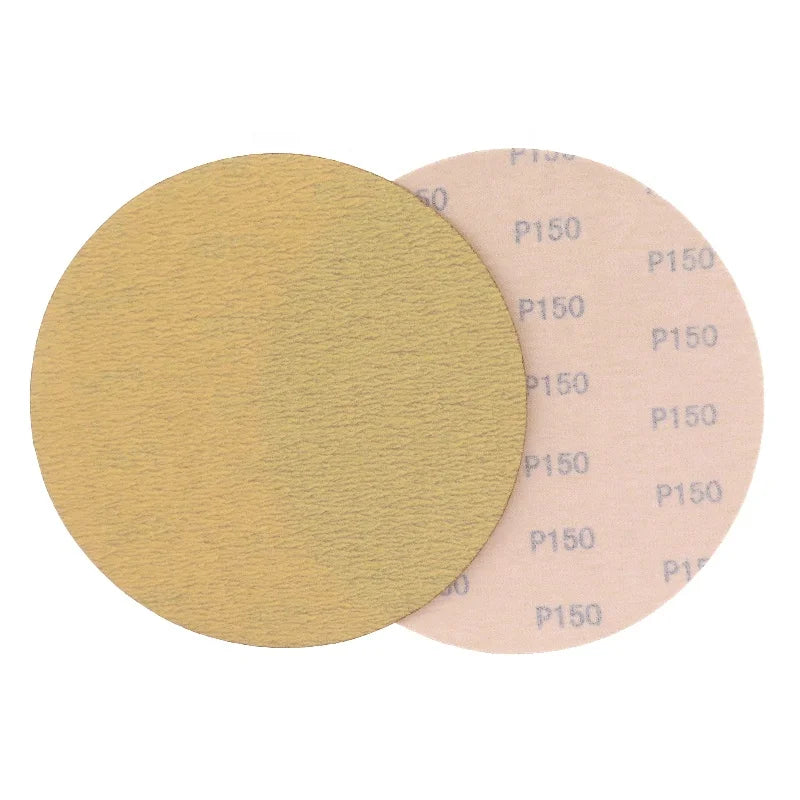 8Inch 200mm Gold Hook and Loop Sanding Disc Sandpaper Discs Flocking Sanding Paper for Abrasive Tools Polishing Wood Metal
