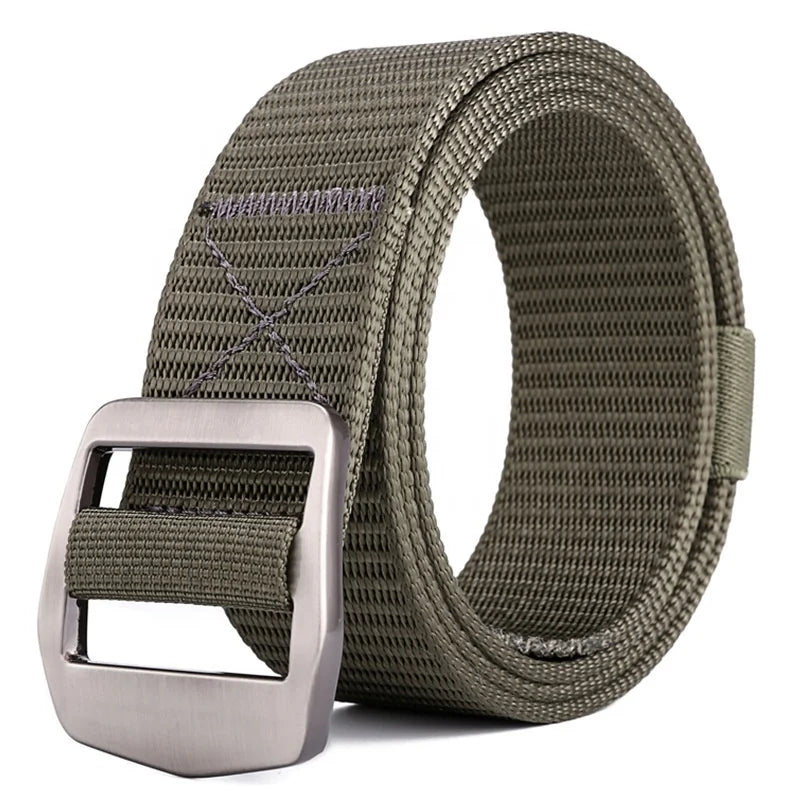 4cm Men's Nylon Canvas Outdoor Casual Hunting Belt with Alloy Zinc Buckle Customizable Length & Logo Options