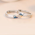 Couple Ring for Wedding Jewelry Valentine's Day Gift Open Adjustable Ring Mountains and Seas Fashion Couple Ring for Men Women