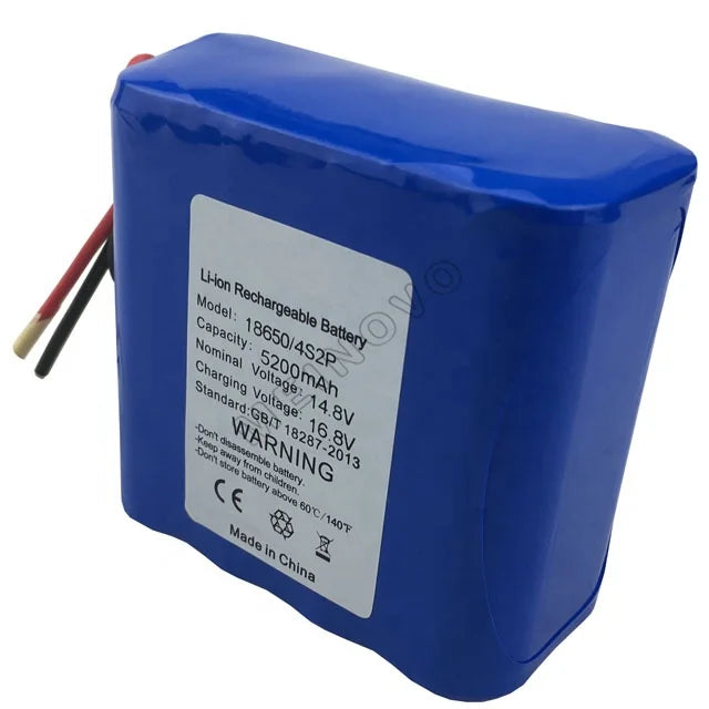 Hot Sale 5200mAh 4S2P 18650 Cylindrical Li-ion Battery Pack 14.8V
