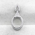 Sterling Silver 9*11mm Semi Mount Pendant Empty Frame Blank Support Setting S925 Base Holder Without Center Stone for DIY Inlay