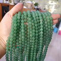 Real Green Aventurine Jade Loose Beads Bracelet Necklace Strands Beads Natural Stone Gemstone Green Aventurine Loose Round Beads