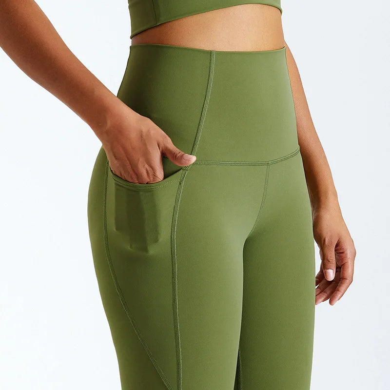Custom Made Nylon Recycled Active Sport Wear No Camel Toe Sustainable Yoga Leggings Eco-friendly Scrunch Butt Gym Workout Pants