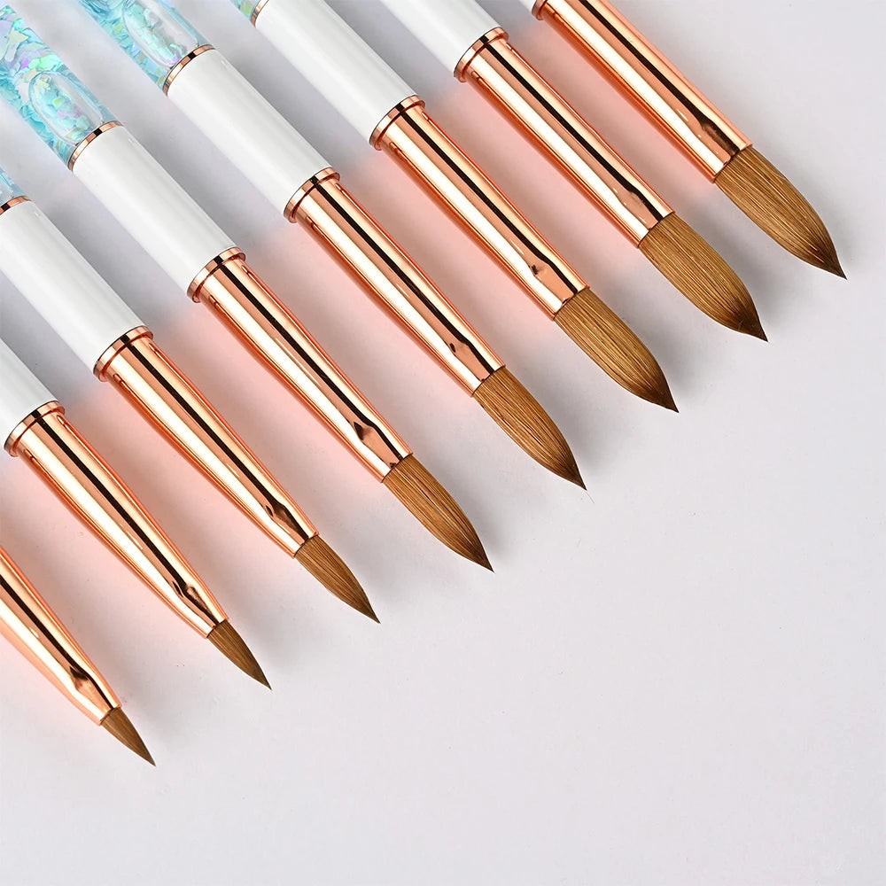 Professional Nail Art Brushes Private Label Custom Logo Brush Gel Nails Kolinsky Nail Brush