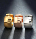 2023 Small Hoop Earrings Gold Hoop Fashion Earrings 7*9MM Width Unisex Stainless Pierced Earrings Round Hoop Minimum Gold