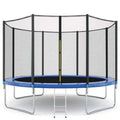 Outdoor Recreational Trampoline W/ Enclosure Net Non-Slip Ladder  Combo Bounce Outdoor Trampoline for Adults Kids