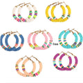 2025 New Design Women Colorful Polymer Clay Earrings 6mm Handmade Polymer Clay Earrings Jewelry