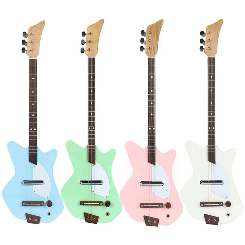 HUASHENG 30 Inch Electric Kid Guitar Rosewood Body 3-String OEM ODM Guitar Toy Musical Instrument Various Colors