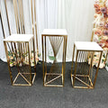 Factory for  Hot Plated Gold Wedding Decorations Dessert Table and Cake Table Flower Stand Centerpieces for Weddings