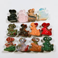 HZ Mix Crystal Squirrel Carvings Natural Gemstone Animal Owl Carved for Ornament