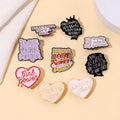 Self Confident Girl Badge Custom Cartoon Lovely love Heart Shape Letter Designer Lapel Pins for Women Suits Pins