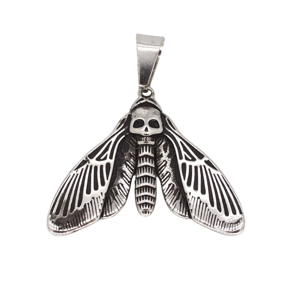 Newest Fashion Skull Necklace Popular Insect Animal Skull Moth Pendant Necklace
