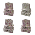 In Stock (customizable) Printed butterfly  Rectangular Set 4 Suitcase Box Portable Gift Box Gift Packaging Box with Metal Handle