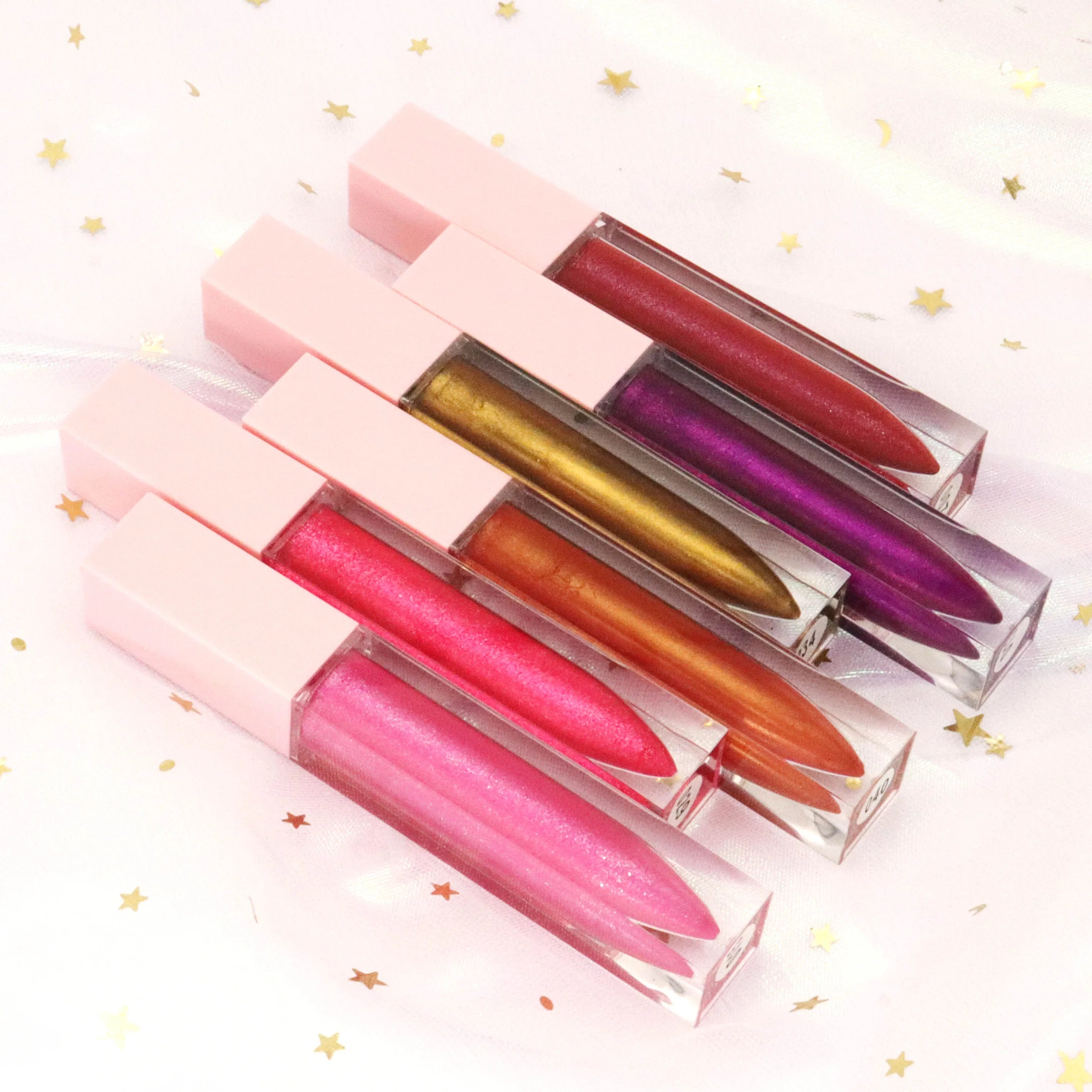 Custom Cute pink Glossy Lip Gloss Shiny Vegan clear Lip Gloss Vendor Private Label Moisturizing Liquid Lipstick