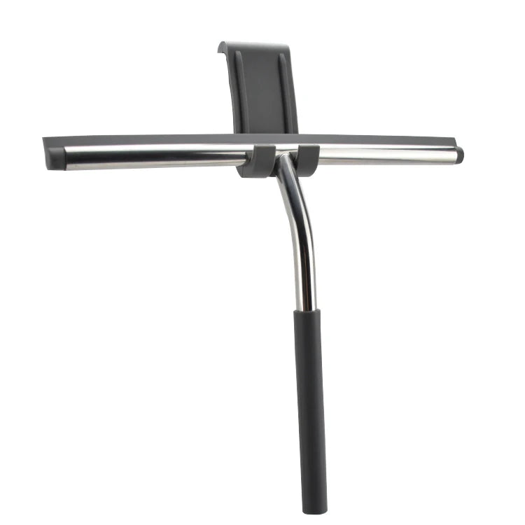 Stainless Steel Window Glass Cleaning Brush with Rubber Handle Shower Squeegee Accessory Wiper Blade Cleaner