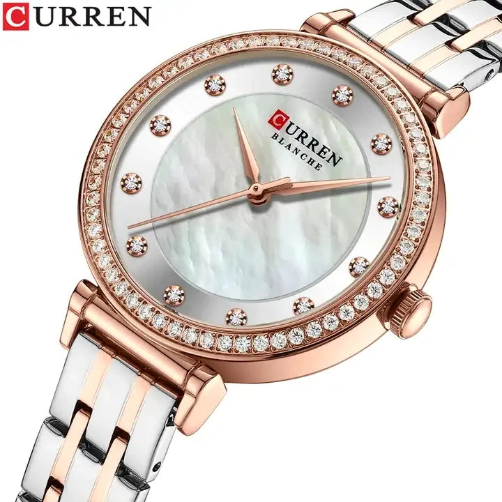 CURREN 9087 Fashion Women Watch Top New Luxury Lady Girl Wristwatch Rose Gold Stainless Steel Bracelet Classic Female Clock