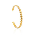 Chris April Fashion Jewelry 316L Stainless Steel Gold Plated Dots Adjustable Cuff Bracelets