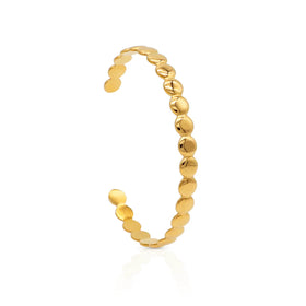 Chris April Fashion Jewelry 316L Stainless Steel Gold Plated Dots Adjustable Cuff Bracelets