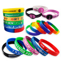Promotional Cheap Custom Name Rubber Silicone Eco Friendly Printed Bracelet Wristbands with logo Custom