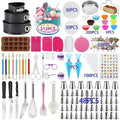 512 Pcs Plastic Cake Decorating Kit with Non-Slip Turntable Essential Tools for Perfect Cakes