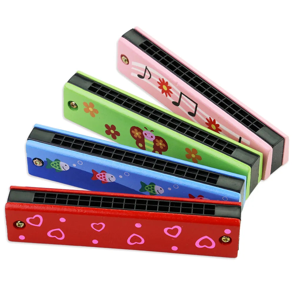 Kids Children Harmonica Attract Kids\' Attention Educational Mouth Organ Sound Toy Wooden Durable High Quality