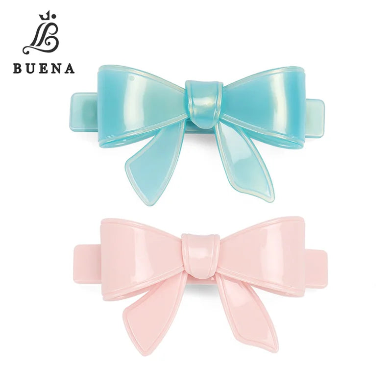 Big Candy Color Bow Hair Barrette Cellulose Acetate Butterfly Hair Accessories Fashion Bow Hair Clip for Girls