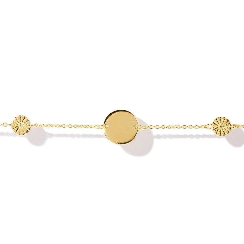 Gemnel Hot Selling 925 Sterling Silver 18k Gold Plated Sun Star Bracelet Women