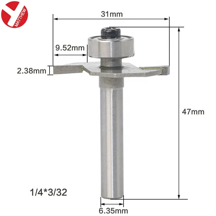 Ball T-cutter Woodworking Milling Cutter Slotting Cutter Router Bit