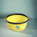 Custom Logo Portable Silicone Foldable Pet Bowl Feeder for Travel Small Size PP Food and Water Dish for Dogs and Cats