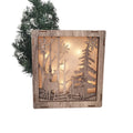 Laser Wood Products Christmas Theme Multi Layer Superimposed LED Lights Christmas Decoration