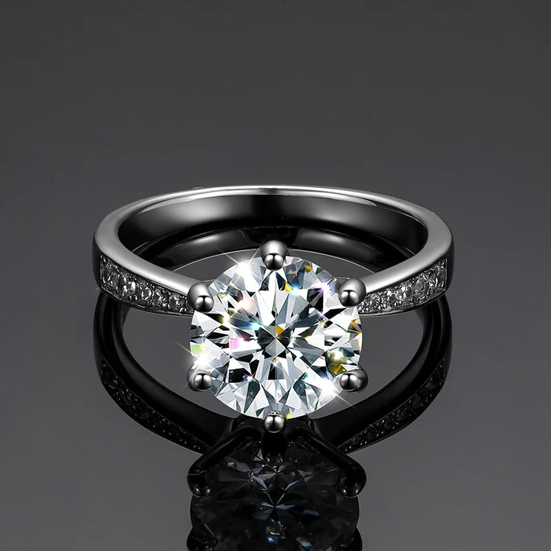 Top Quality Luxury Wedding Jewelry 9mm 3ct Pass Test 925 Sterling Sliver VVS Moissanite Diamond Engagement Rings
