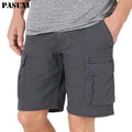 PASUXI High Quality Fashion Mens Shorts Summer Tooling Shorts With Pockets Casual Loose Outdoor Shorts