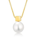 925 Sterling Silver 18K Gold Plated Freshwater Cultured Pearl Pendant Necklace Design For Wedding And Party Jewelry