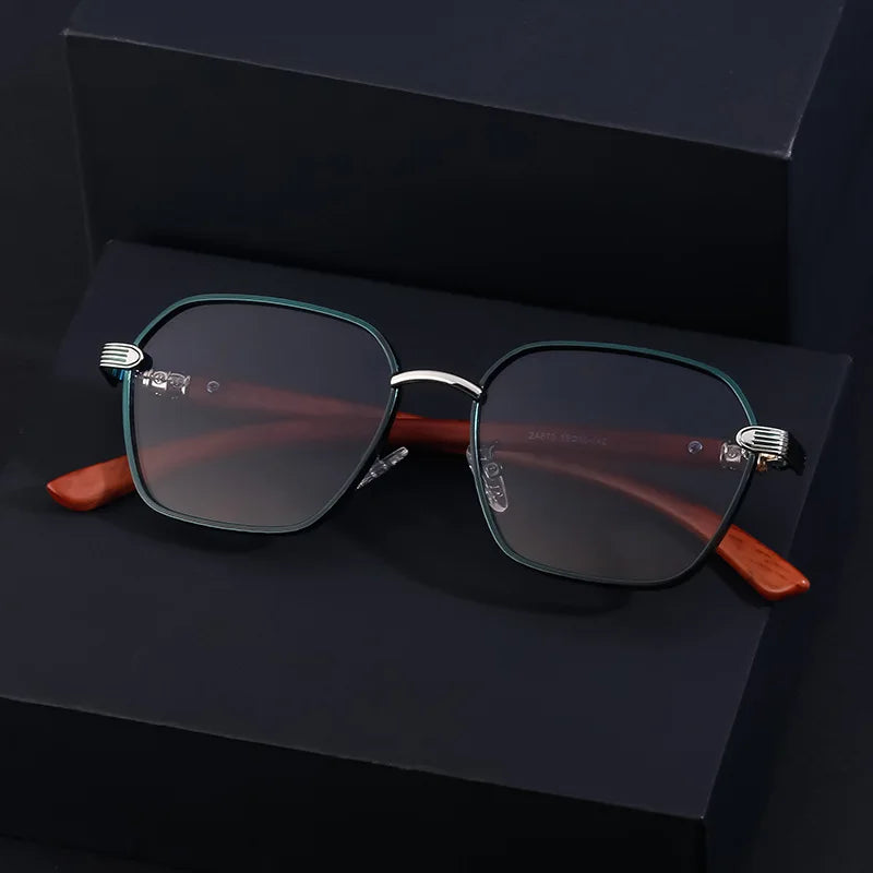 DOISYER Retro Wood Sunglasses for Men Women UV Resistant Driving/Riding Glasses New Personalized Trend Fashion Metal Frame