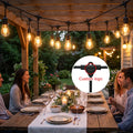14.4m 15 Vintage Copper LED Warm White Cafe Garden Wedding Party Holiday Festoon String Lights IP65 Waterproof CE Certified