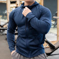 Men's Zipper Closure Hooded OEM Service Fitness Gym Jacket for Outdoor Sports Running Track