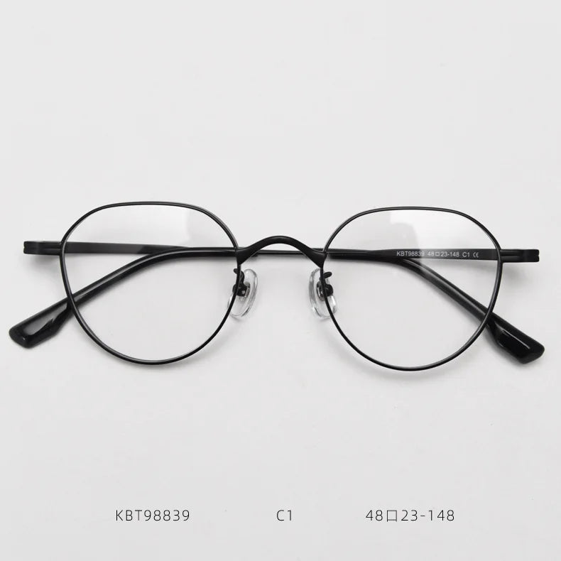 Handmade High-end Customized Ultra-light Titanium Alloy Frame Vintage Literary Fashion Unisex Glasses Lenses