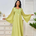 MT340 Women Sequins Elegant Eid Arab Female Dubai Jalabiya Islam Turkey Morocco Party Dress