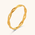 Dingran Trending  Minimalist Super Thin Woven Chain Rings Stainless Steel Pvd Gold Plated Jewelry