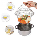 Chef Basket Collapsible Colander Mesh Basket Kitchen Accessories Foldable Steam Rinse Strain Fry Net Kitchen Cooking Tool