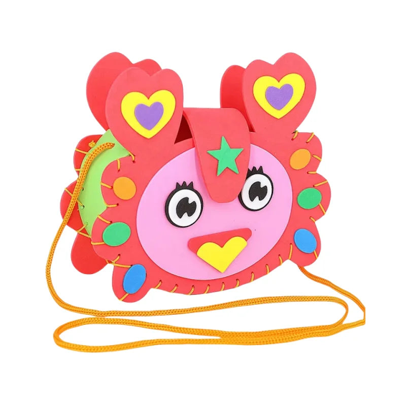 3d Non-woven Felt Sewing Bags Children DIY Handmade Craft Kids Sewing Kits Children Diy Hand-stitched Handbag