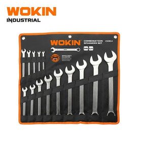 WOKIN 150814 Industrial 14pcs Double End Combination Chrome Vanadium Wrench Spanner Set