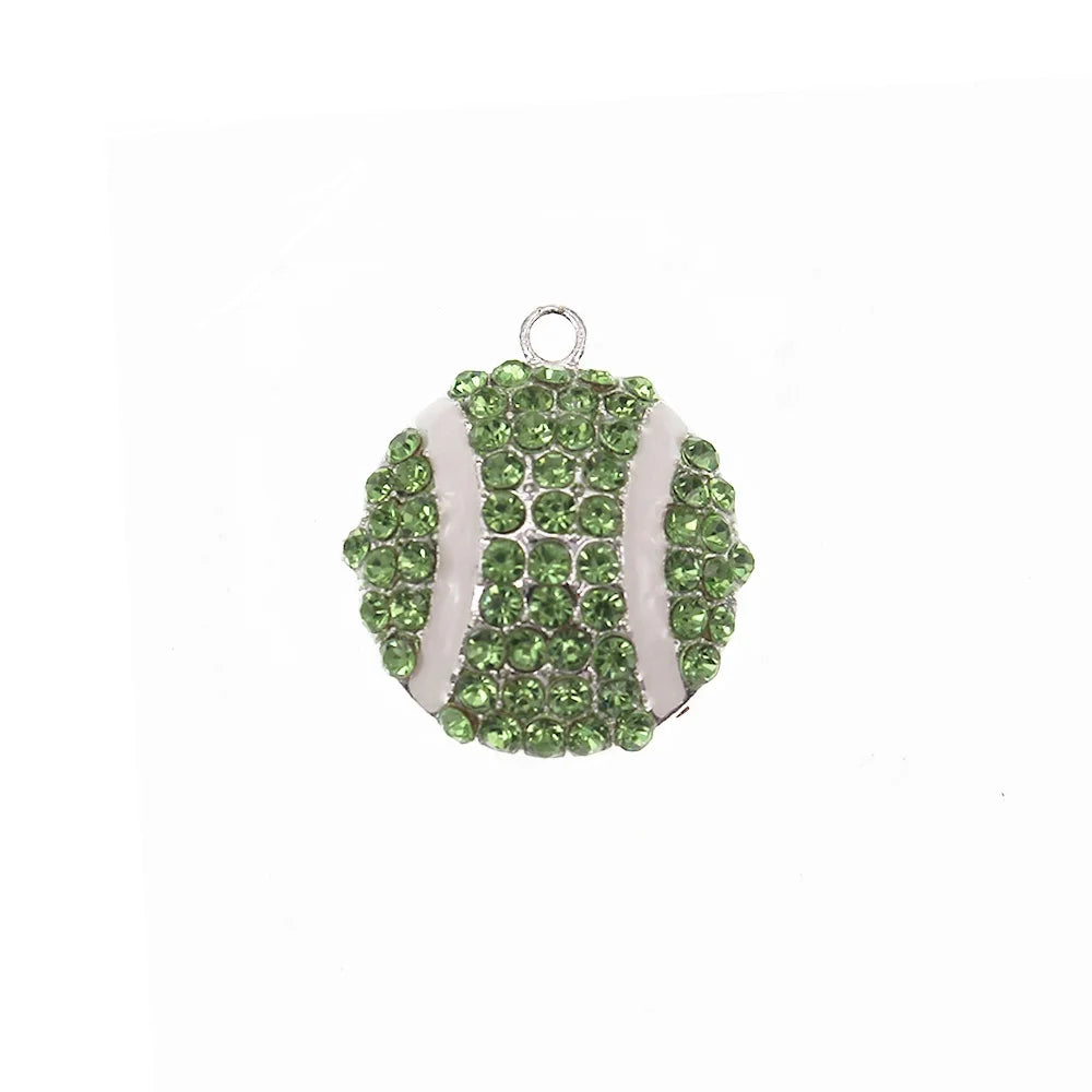 Wholesale 20 mm Sports Theme Enamel Rhinestone Pendants Customized Alloy Jewelry for Children for Gift Decoration
